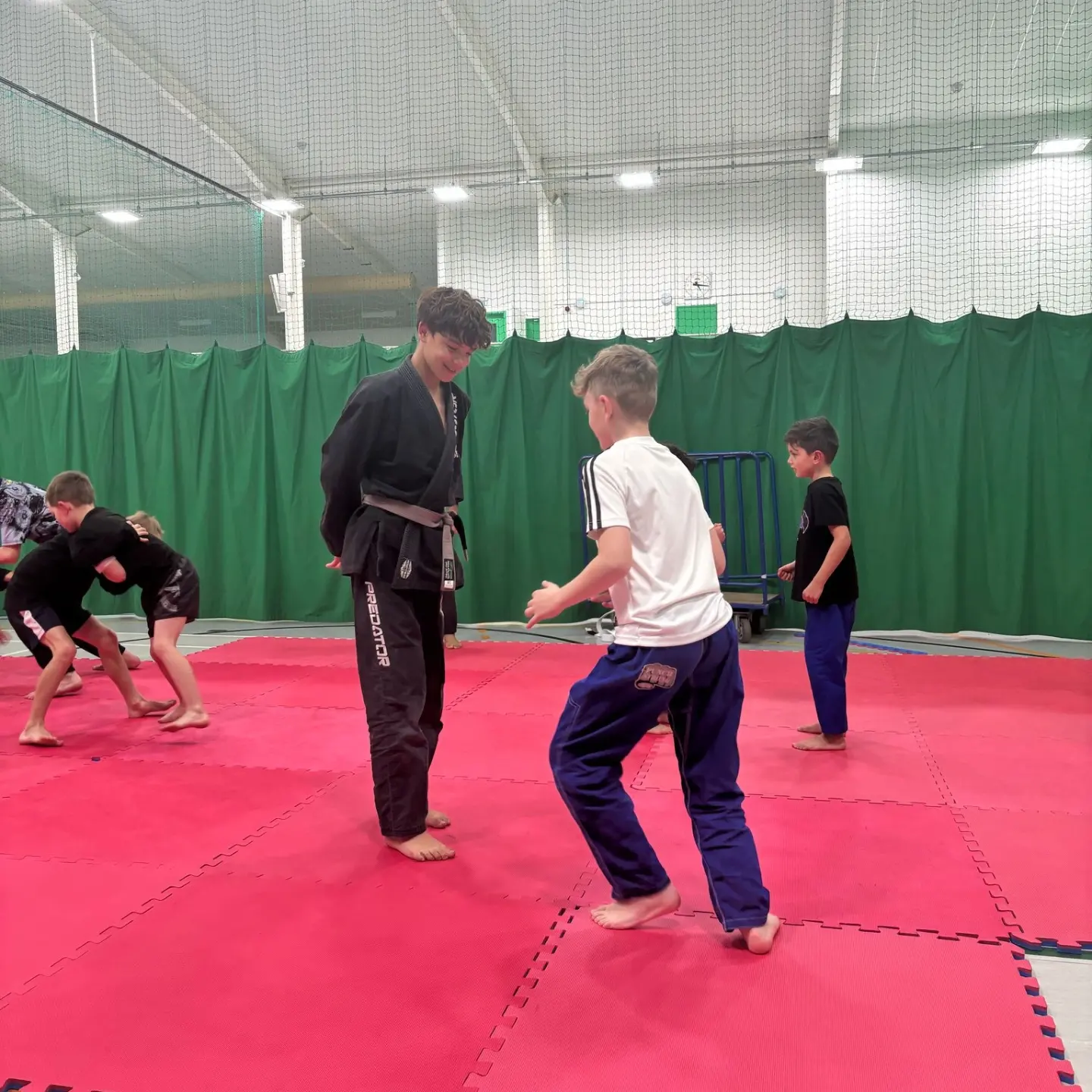 Children practicing techniques